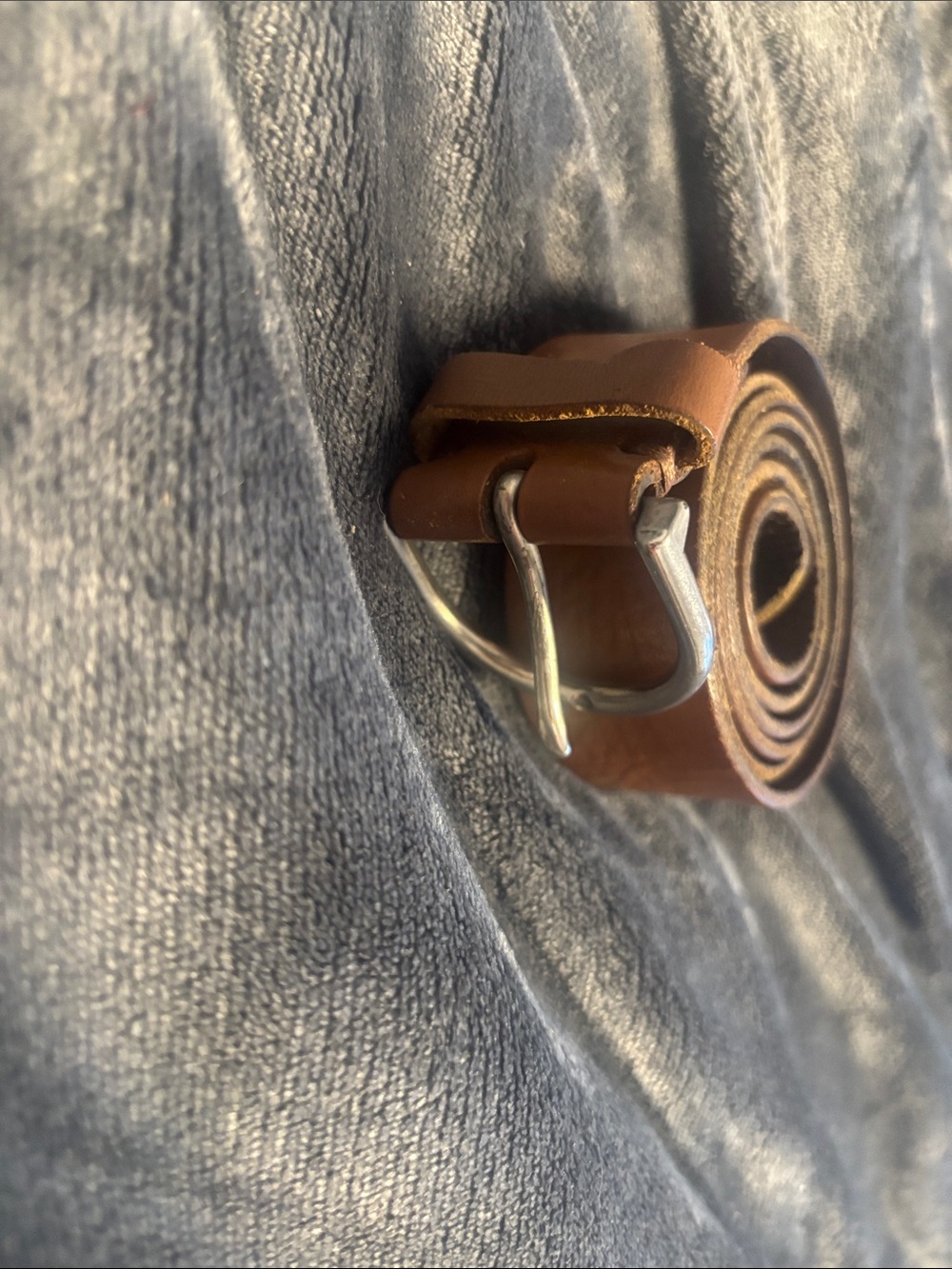 American Eagle Outfitters Brown Leather Belt with Silver Buckle